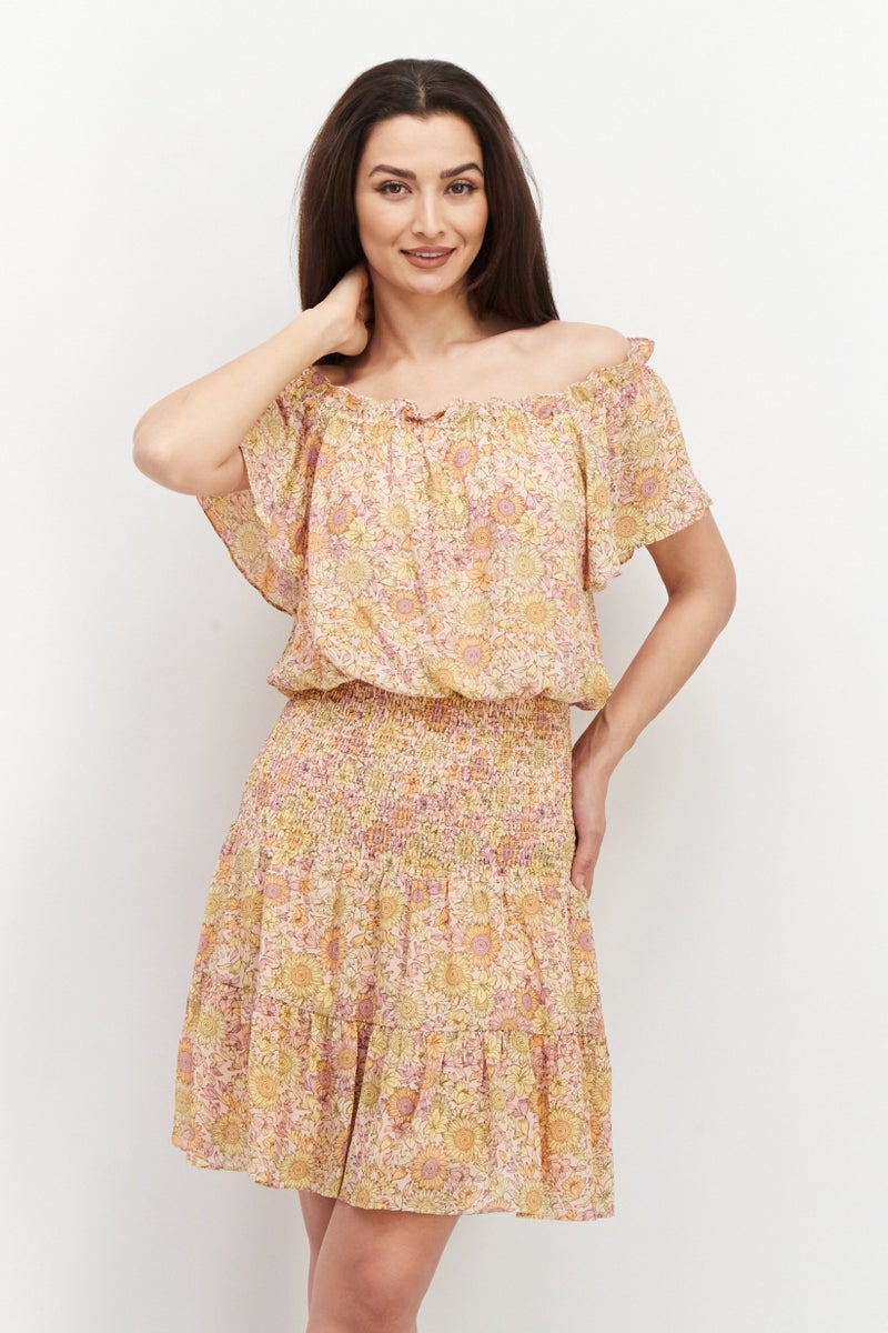 BCBGeneration Women Floral Print Midi Dress, Multicolor - Image 1