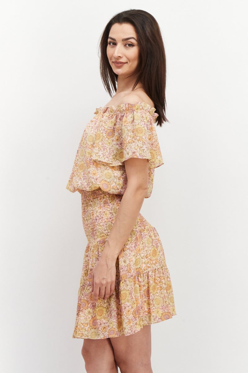 BCBGeneration Women Floral Print Midi Dress, Multicolor - Image 2