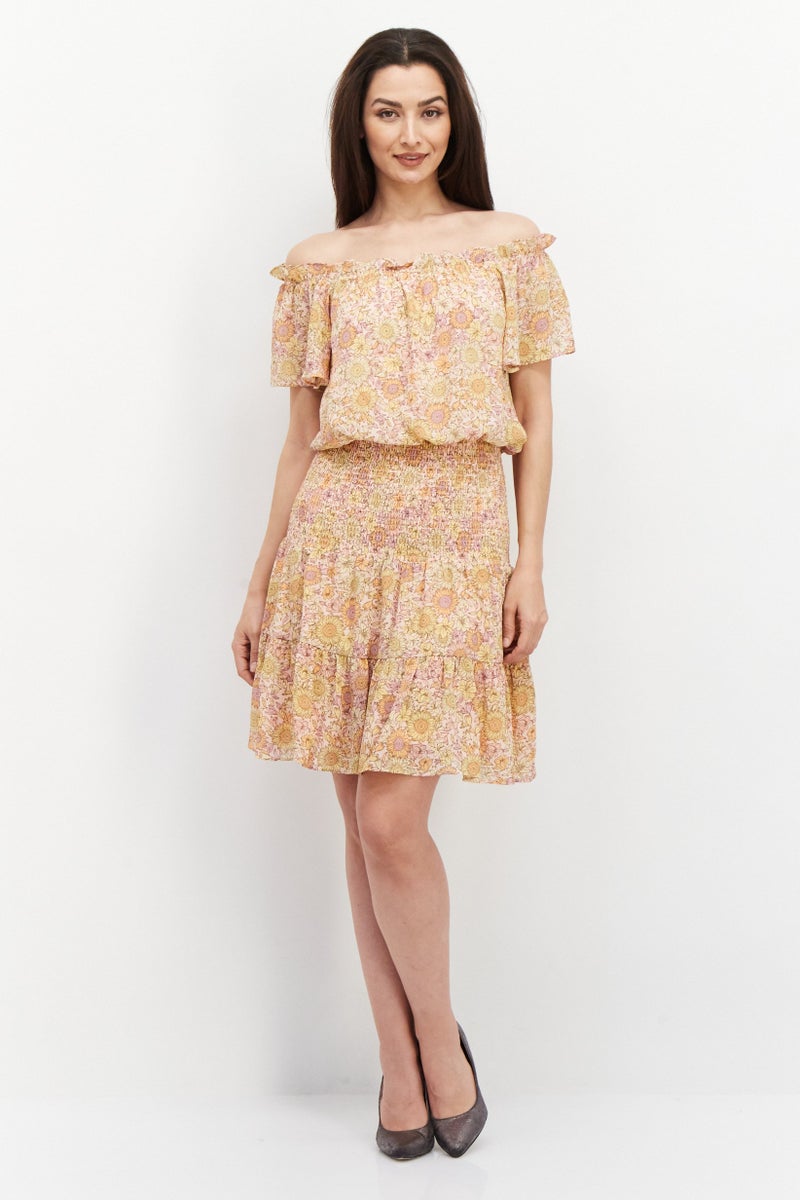 BCBGeneration Women Floral Print Midi Dress, Multicolor - Image 4