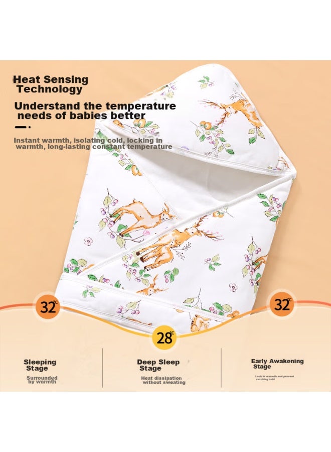 Babyface Tongyan Baby Swaddle, Newborn Swaddling Cloth, Baby Bamboo Constant Temperature Swaddle, Warm Winter Style, Linjianluming, 90*90cm - Image 4