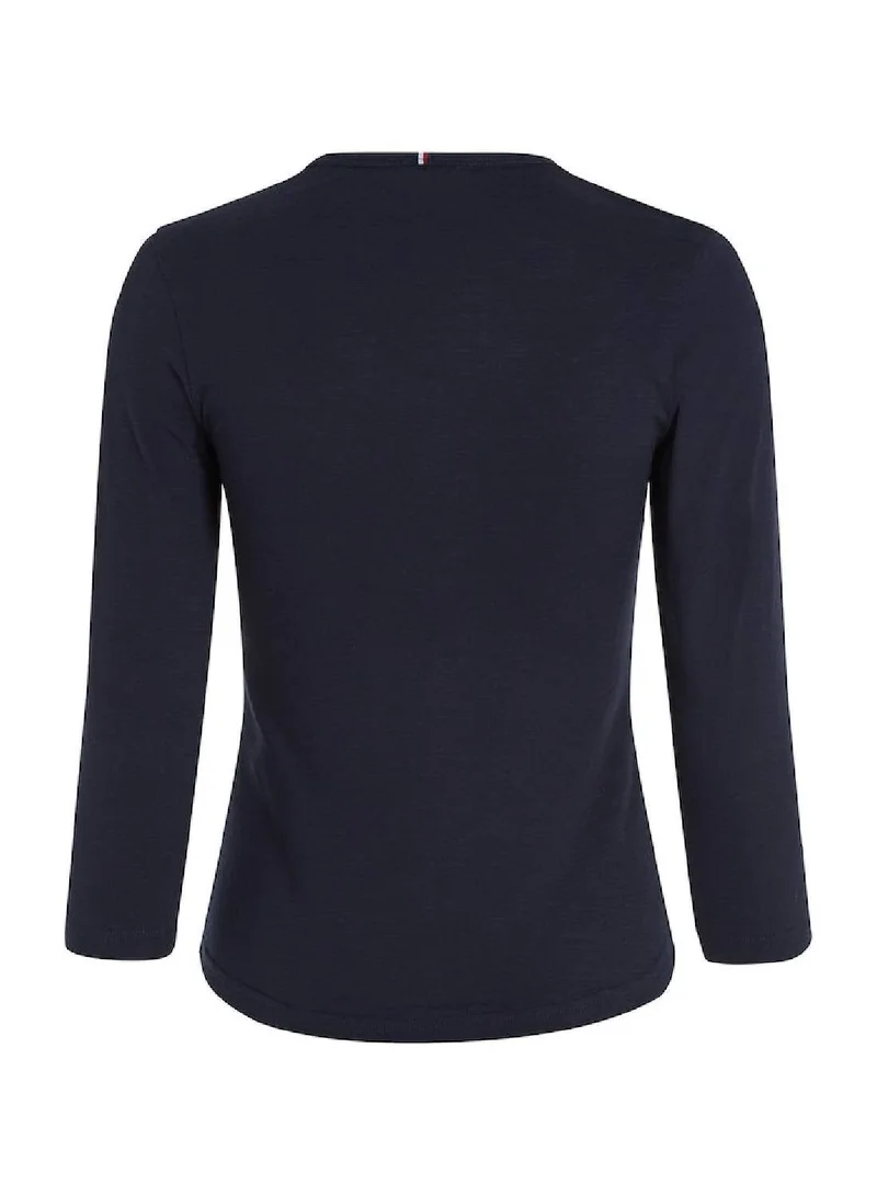 TOMMY HILFIGER 1985 Slim Slub Open Neck Knit Top