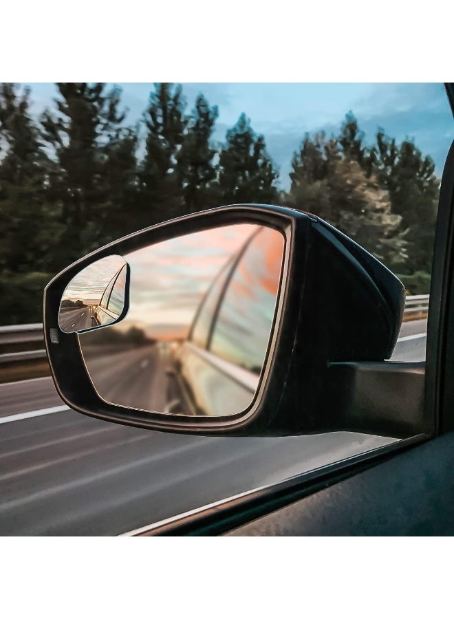 2 Pack Car Blind Spot Mirror, Small Round Mirror, Frameless HD Glass, Angle Adjustable, for Side Rearview Mirrors, Fan Shaped Rotatable Wide Angle, for SUV, Truck, Vehicles Reversing - Image 3