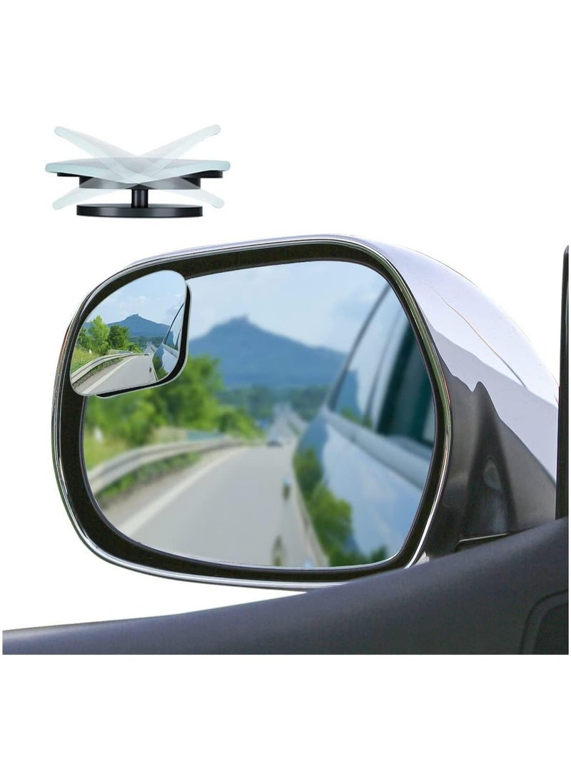 2 Pack Car Blind Spot Mirror, Small Round Mirror, Frameless HD Glass, Angle Adjustable, for Side Rearview Mirrors, Fan Shaped Rotatable Wide Angle, for SUV, Truck, Vehicles Reversing - Image 1
