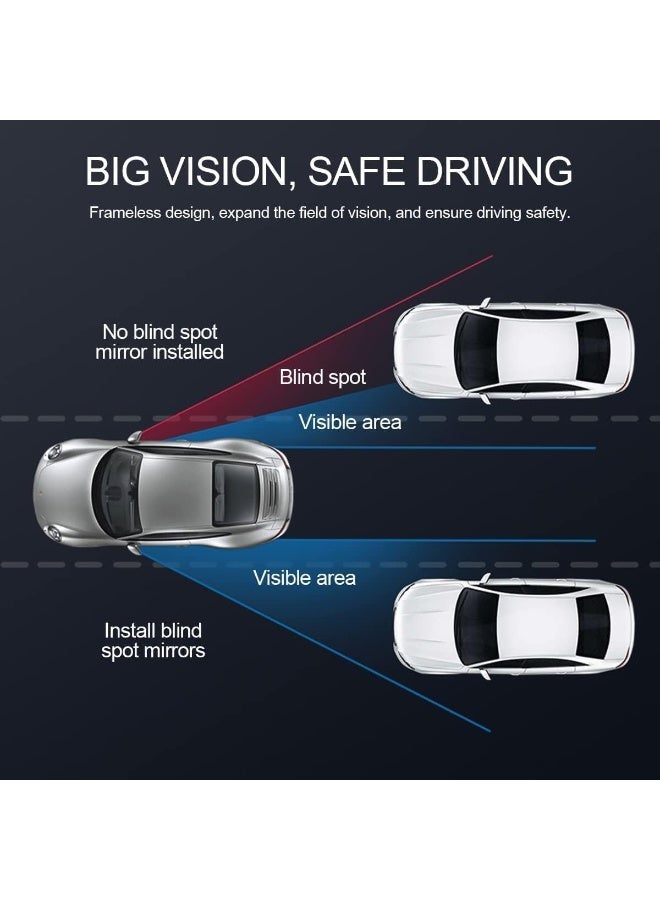 2 Pack Car Blind Spot Mirror, Small Round Mirror, Frameless HD Glass, Angle Adjustable, for Side Rearview Mirrors, Fan Shaped Rotatable Wide Angle, for SUV, Truck, Vehicles Reversing - Image 4