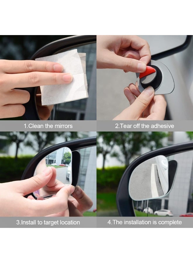 2 Pack Car Blind Spot Mirror, Small Round Mirror, Frameless HD Glass, Angle Adjustable, for Side Rearview Mirrors, Fan Shaped Rotatable Wide Angle, for SUV, Truck, Vehicles Reversing - Image 5