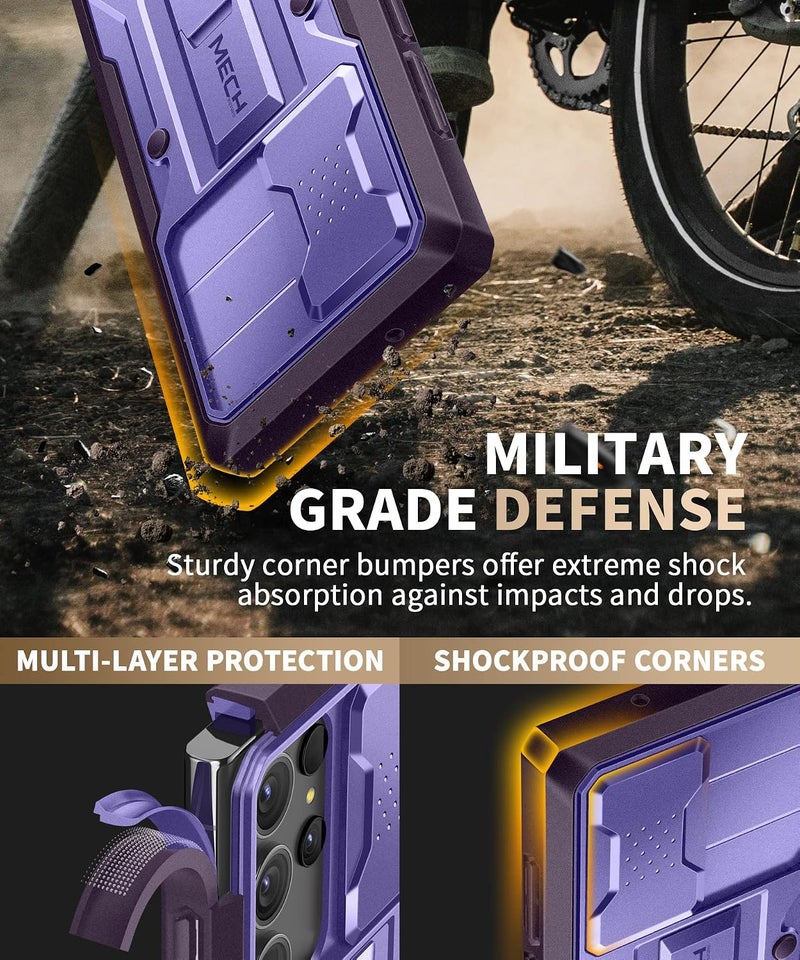 Tongate Military Grade Shockproof Case for Samsung Galaxy S23 Ultra with Slide Camera Cover & Screen Protector, Purple - Image 4