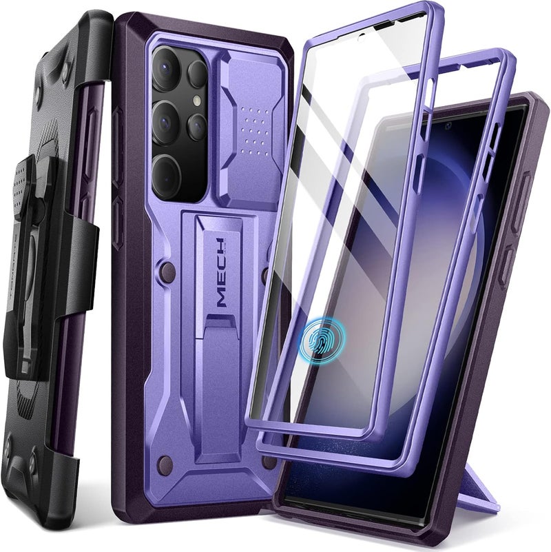 Tongate Military Grade Shockproof Case for Samsung Galaxy S23 Ultra with Slide Camera Cover & Screen Protector, Purple - Image 1