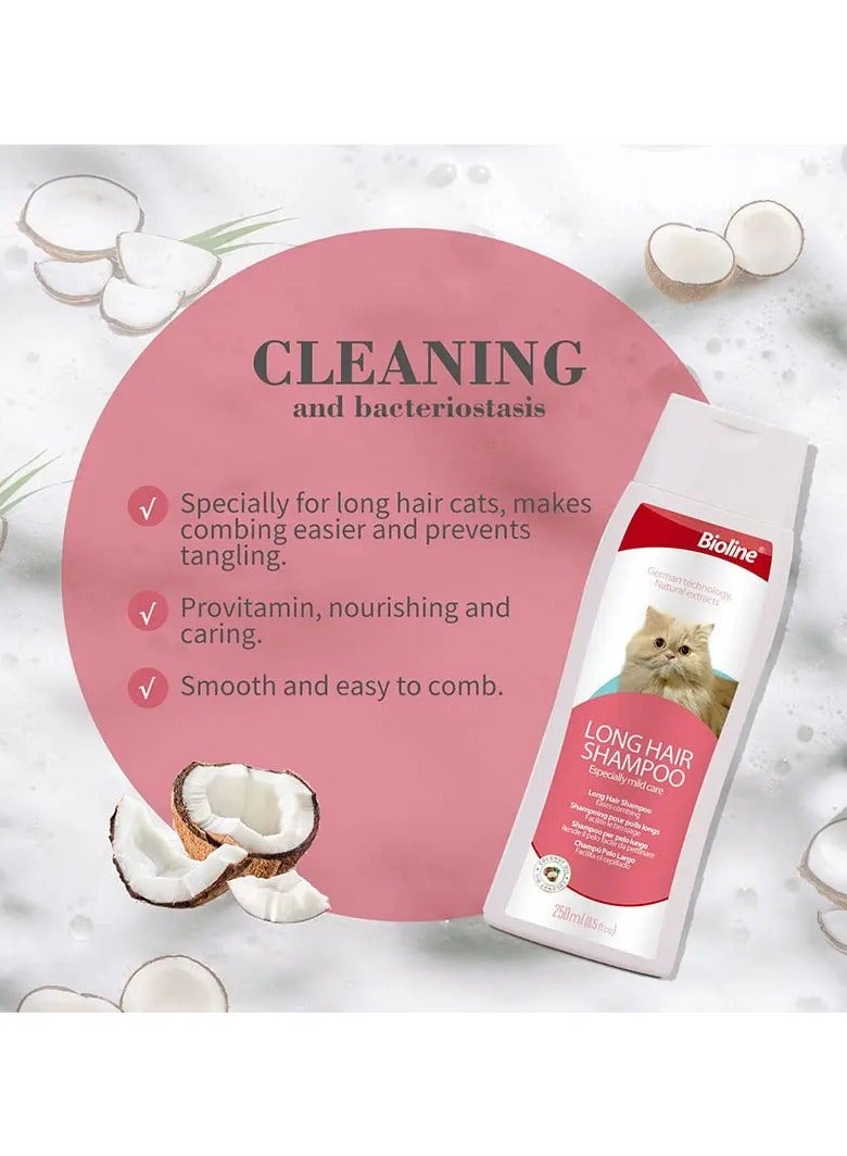 بايولاين شامبو بيولاين للشعر الطويل للقطط 250 مل - Image 2