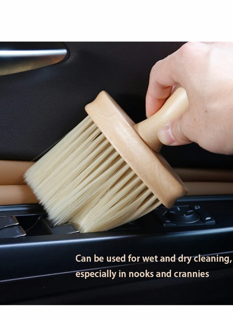 Excefore Soft Detail Brush, High Density Ultra Car Interior Dusting Brush Cleaning Wooden Handle Dust for Interior, Keyboard, Leather, Home - Image 3