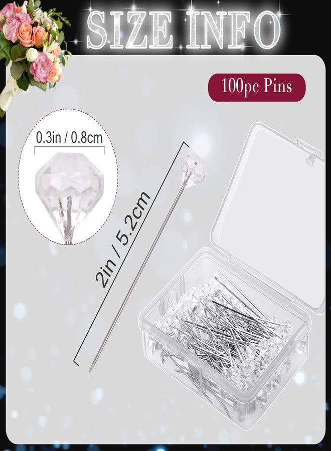 كيلوفلاي بروش زفاف من كيلوفلاي مكون من 14 قطعة من زهور الكريستال المرصعة بأحجار الراين + 100 دبوس - Image 3