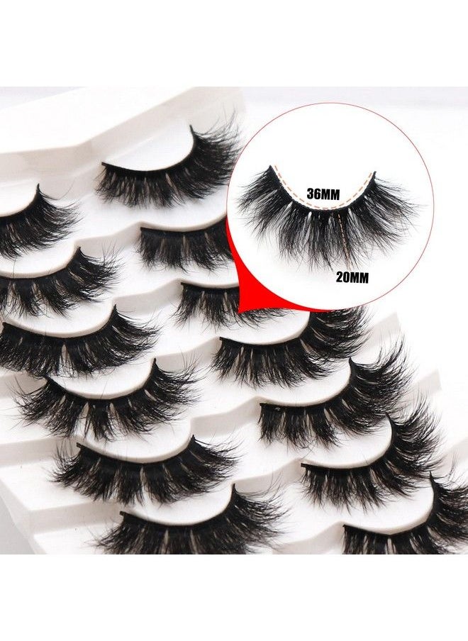 Fyonas - False Eyelashes Pack 20Mm Super Fluffy 6D Faux Mink Lashes Soft Long Dramatic Luxury Volume Eye Lashes 7 Pairs Pack - Image 1