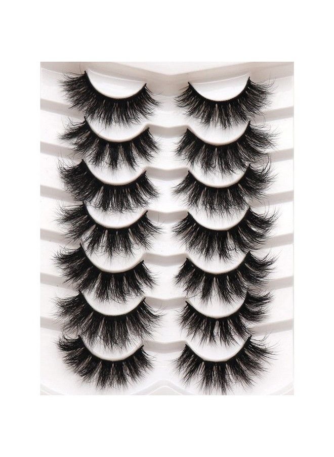 Fyonas - False Eyelashes Pack 20Mm Super Fluffy 6D Faux Mink Lashes Soft Long Dramatic Luxury Volume Eye Lashes 7 Pairs Pack - Image 1