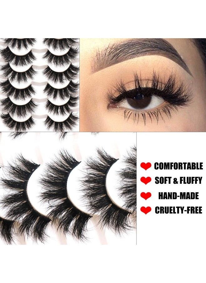 Fyonas - False Eyelashes Pack 20Mm Super Fluffy 6D Faux Mink Lashes Soft Long Dramatic Luxury Volume Eye Lashes 7 Pairs Pack - Image 1