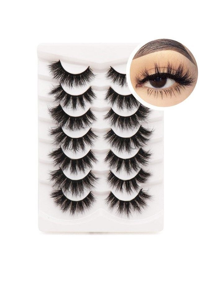 Fyonas - False Eyelashes Pack 20Mm Super Fluffy 6D Faux Mink Lashes Soft Long Dramatic Luxury Volume Eye Lashes 7 Pairs Pack - Image 1