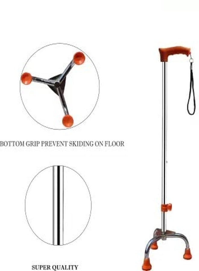 MUBBA 3 Leg Walking Sticks Height Adjustable Tripod Canes Chrome (Orange) - Image 2
