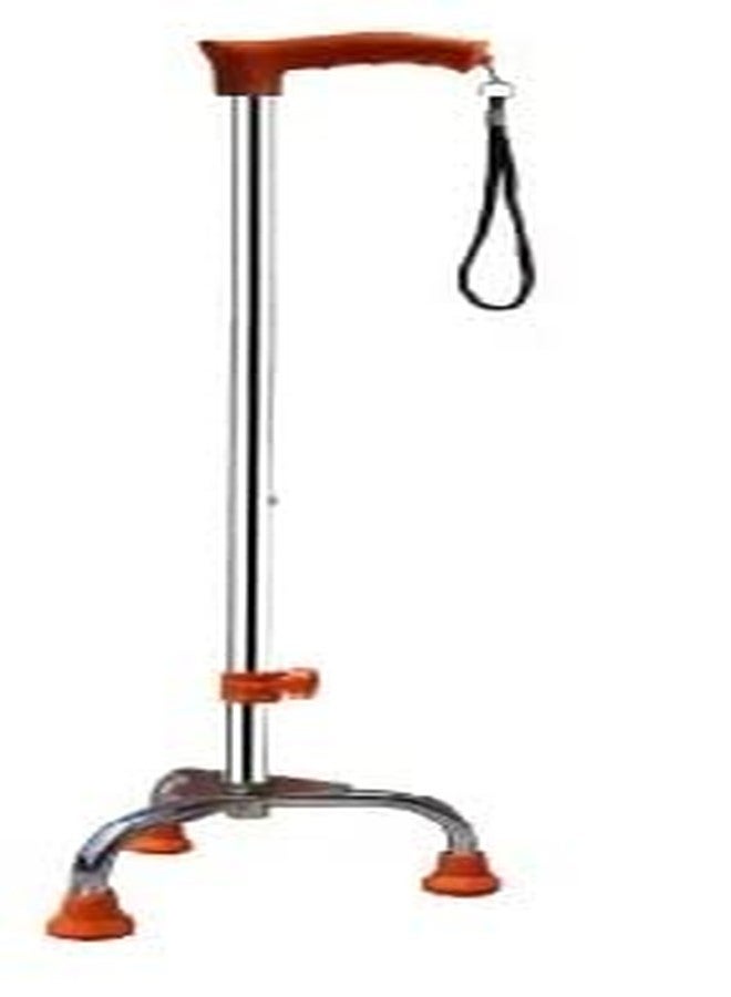 MUBBA 3 Leg Walking Sticks Height Adjustable Tripod Canes Chrome (Orange) - Image 1