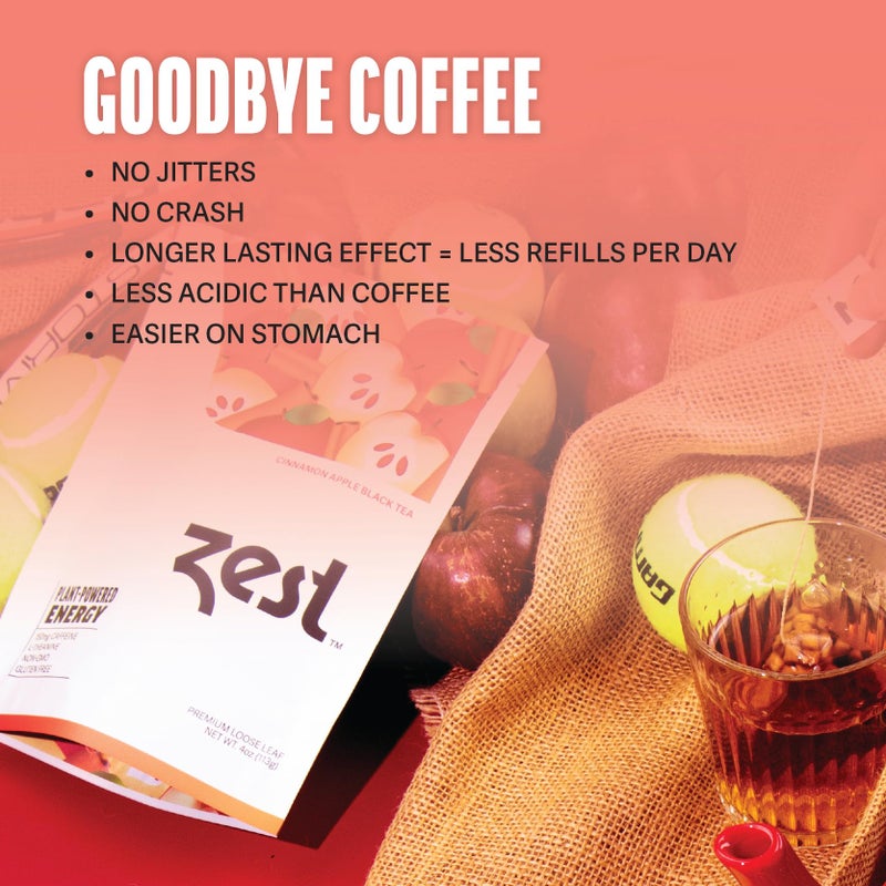 Zest Cinnamon Apple Spice Energy Tea - High Caffeine Black Tea Bags for Focus, Clarity & Morning Energy - Natural Non-GMO Caffeinated Breakfast Tea - Cozy Fall Focus Tea with 150mg Caf - 20Ct Pack - Image 2