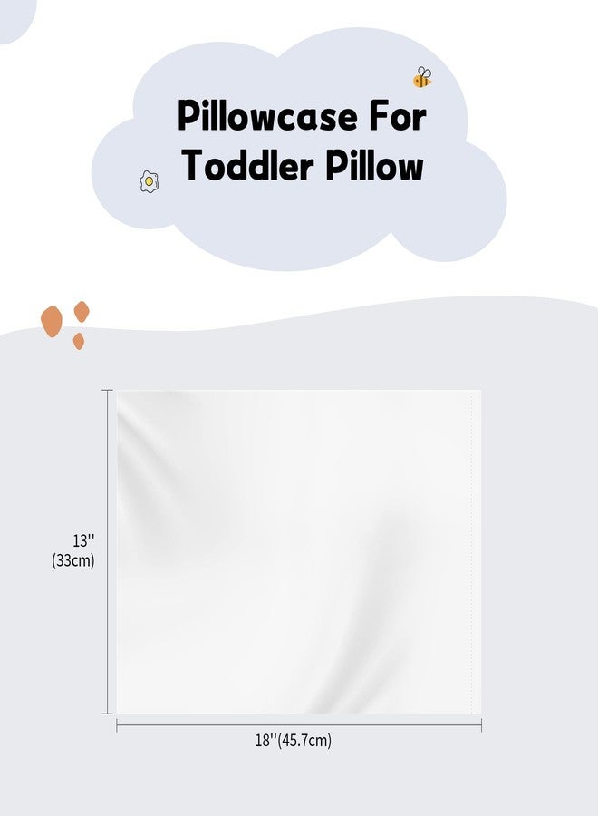 DEEPDREAM Deep Dream 100% Cotton Toddler Pillowcases Set of 2, 13x18 Inches Fits Baby Pillow Sized 12x16, 13x18, 600 Thread Count Cotton Small Travel Kids Pillow Case Covers with Envelope Closure, White - Image 2