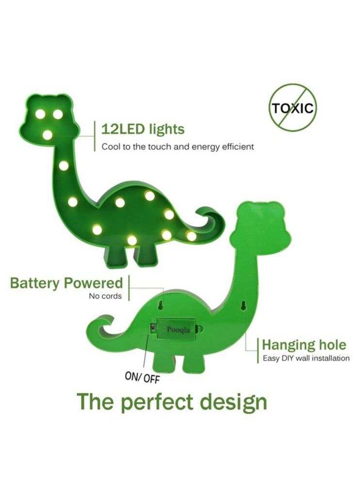 Salla - Dinosaur Marquee LED Night Light Green 31.5cm - Image 1