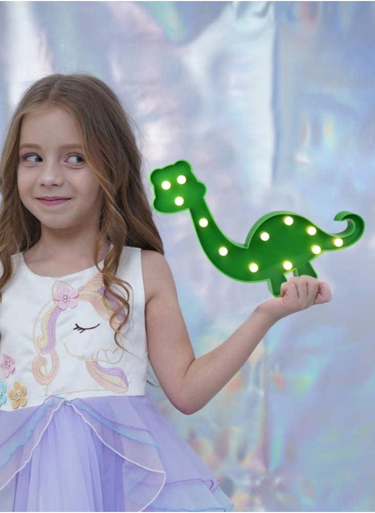 Salla - Dinosaur Marquee LED Night Light Green 31.5cm - Image 1