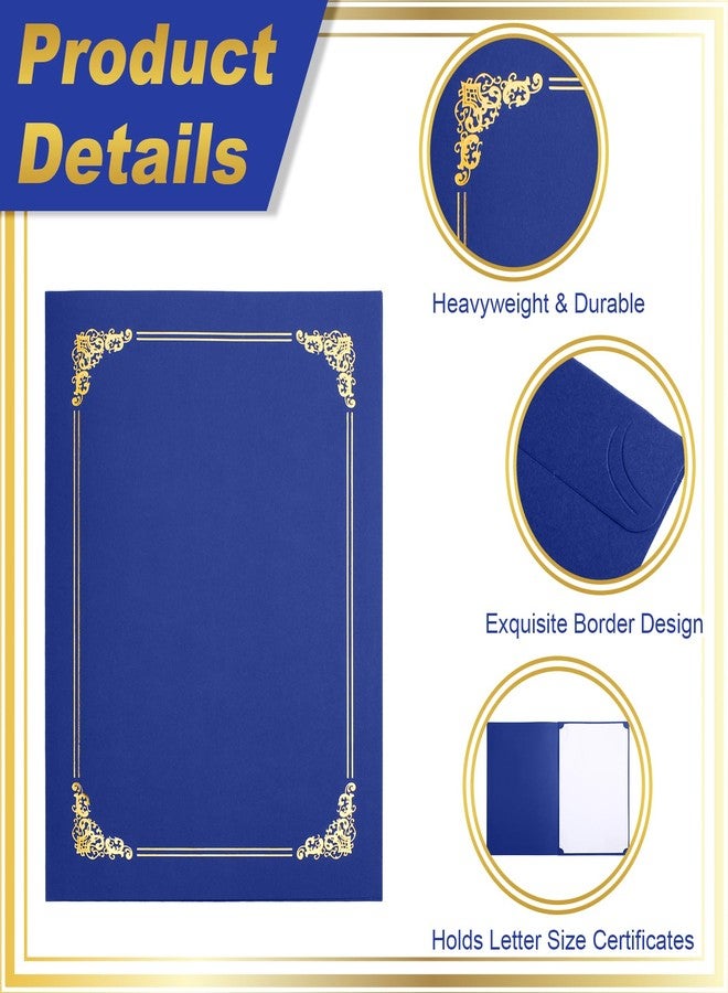 Fainne 120 Pack Certificate Holders Bulk, Diploma Covers Gold Foil Border, Document Covers for Letter Size 8.5x11 Award Certificates, Cardstock, Document Papers, Paper Card Stock (Royal Blue) - Image 4