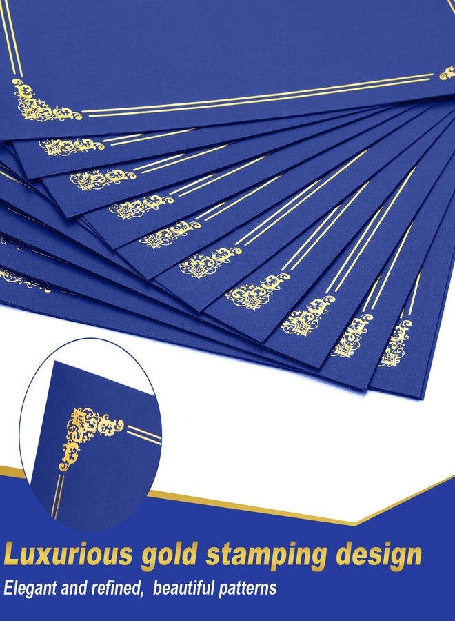 Fainne 120 Pack Certificate Holders Bulk, Diploma Covers Gold Foil Border, Document Covers for Letter Size 8.5x11 Award Certificates, Cardstock, Document Papers, Paper Card Stock (Royal Blue) - Image 3