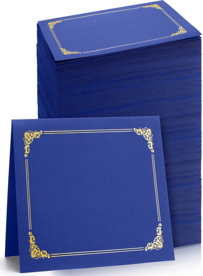 Fainne 120 Pack Certificate Holders Bulk, Diploma Covers Gold Foil Border, Document Covers for Letter Size 8.5x11 Award Certificates, Cardstock, Document Papers, Paper Card Stock (Royal Blue) - Image 1