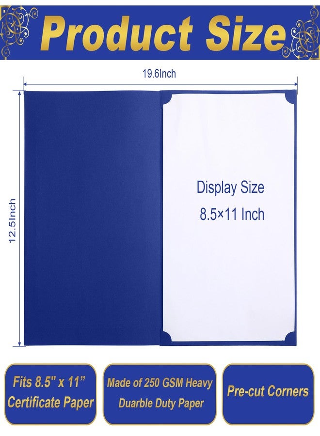 Fainne 120 Pack Certificate Holders Bulk, Diploma Covers Gold Foil Border, Document Covers for Letter Size 8.5x11 Award Certificates, Cardstock, Document Papers, Paper Card Stock (Royal Blue) - Image 2