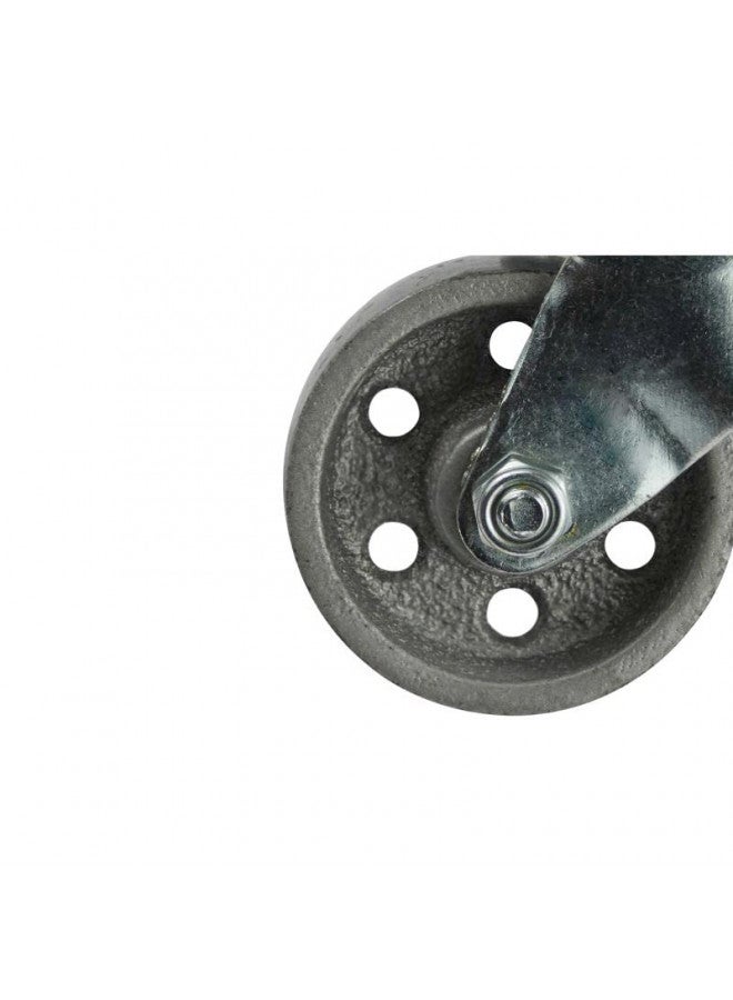 Shepherd Hardware 9174 2-Inch Cast Iron Swivel Plate Caster, 125-lb Load Capacity,Silver - Image 3