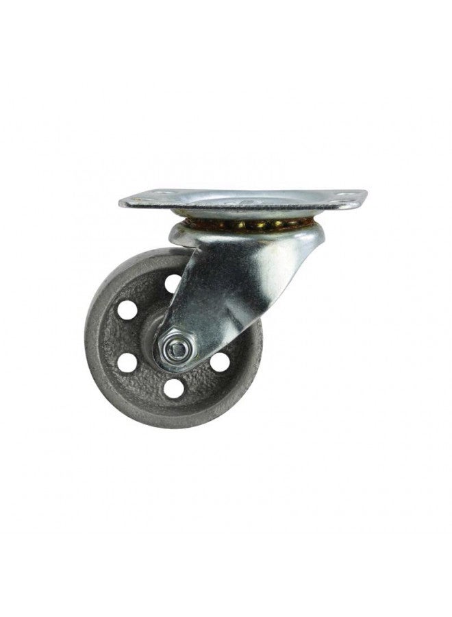 Shepherd Hardware 9174 2-Inch Cast Iron Swivel Plate Caster, 125-lb Load Capacity,Silver - Image 2