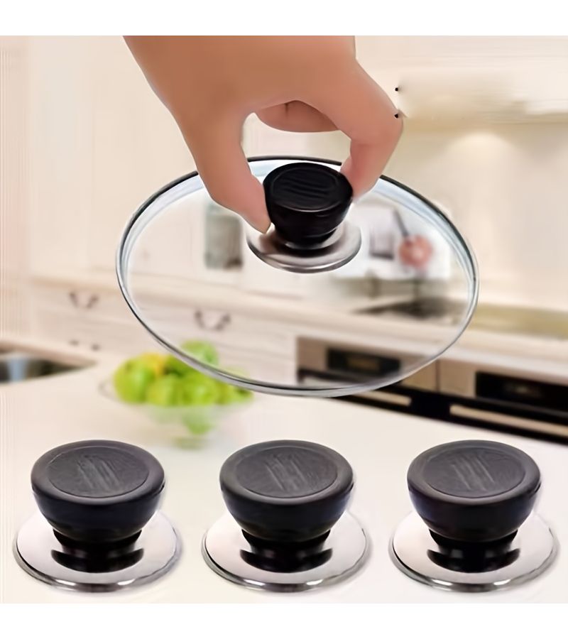6 Pieces Black Heat Resistant Pot Lids Durable PP Material Even Heating Design Scratch Resistant Dishwasher Safe Suitable For All Stoves Gas Electric - Image 3