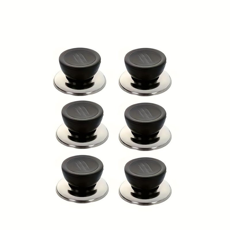 6 Pieces Black Heat Resistant Pot Lids Durable PP Material Even Heating Design Scratch Resistant Dishwasher Safe Suitable For All Stoves Gas Electric - Image 1