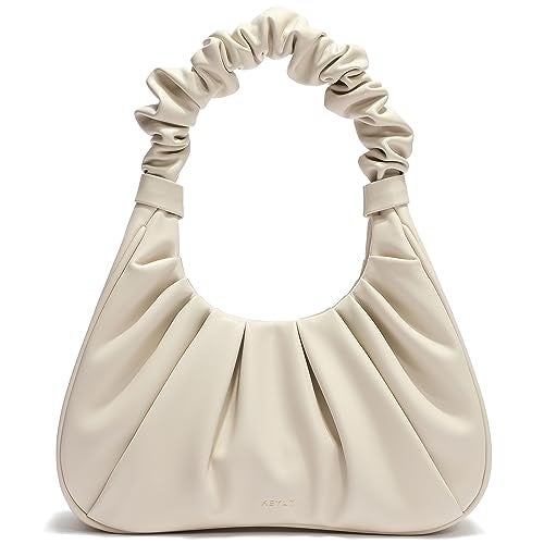 Keyli Cute Purses Mini Shoulder Bag for Women Waterproof Leather Tote Handbags fashionable travel clutch hobo purse with Magnetic Closure Beige - Image 1