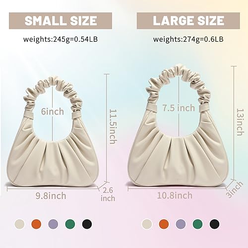 Keyli Cute Purses Mini Shoulder Bag for Women Waterproof Leather Tote Handbags fashionable travel clutch hobo purse with Magnetic Closure Beige - Image 3