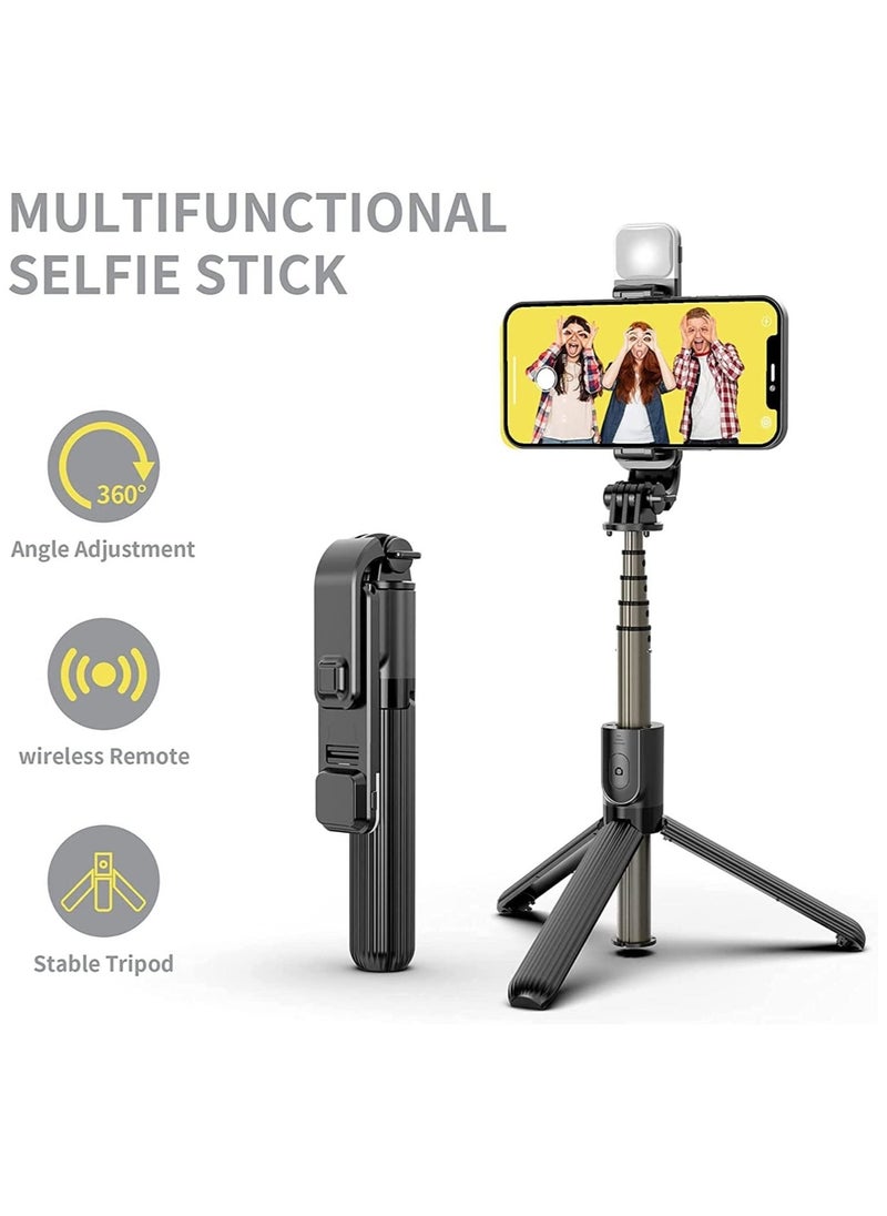 Raxoom Selfie Stick with Tripod Stand Dimmable LED light Wireless Bluetooth Tripod Selfie Stick with Detachable Remote - Image 3