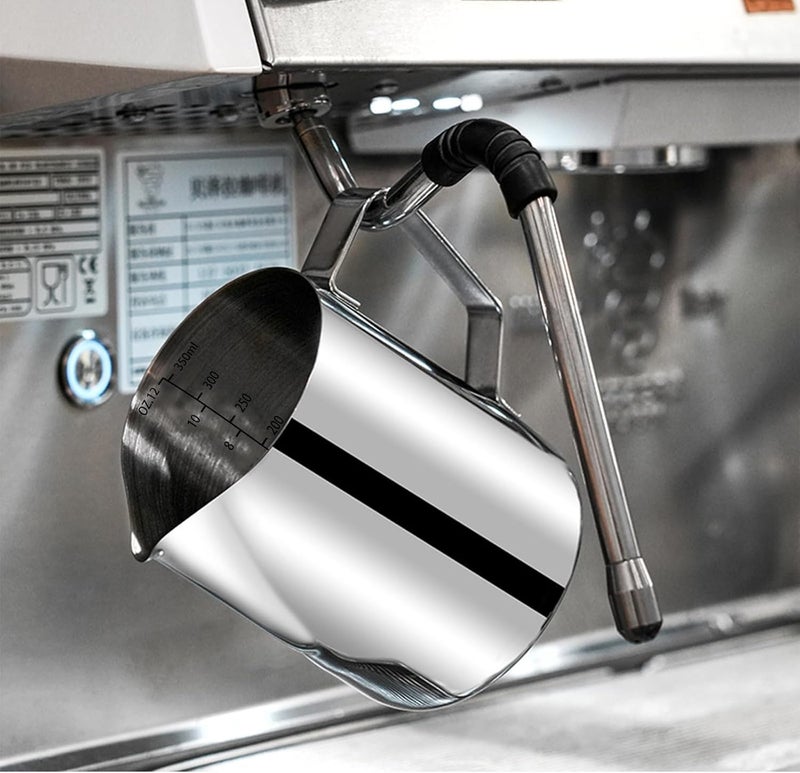 Milk Frothing Pitcher Measuring Inside, Milk Frothing Pitcher for Espresso Machines, Stainless Steel Milk Frother Cup for Latte Art (550ml) - Image 5