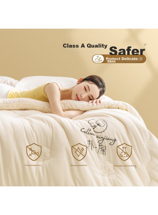 100% Xinjiang Cotton Quilt, Extra Large All-Season Cotton Comforter, 3.8 Jin (1.9 Kg), 180*220Cm - Image 3