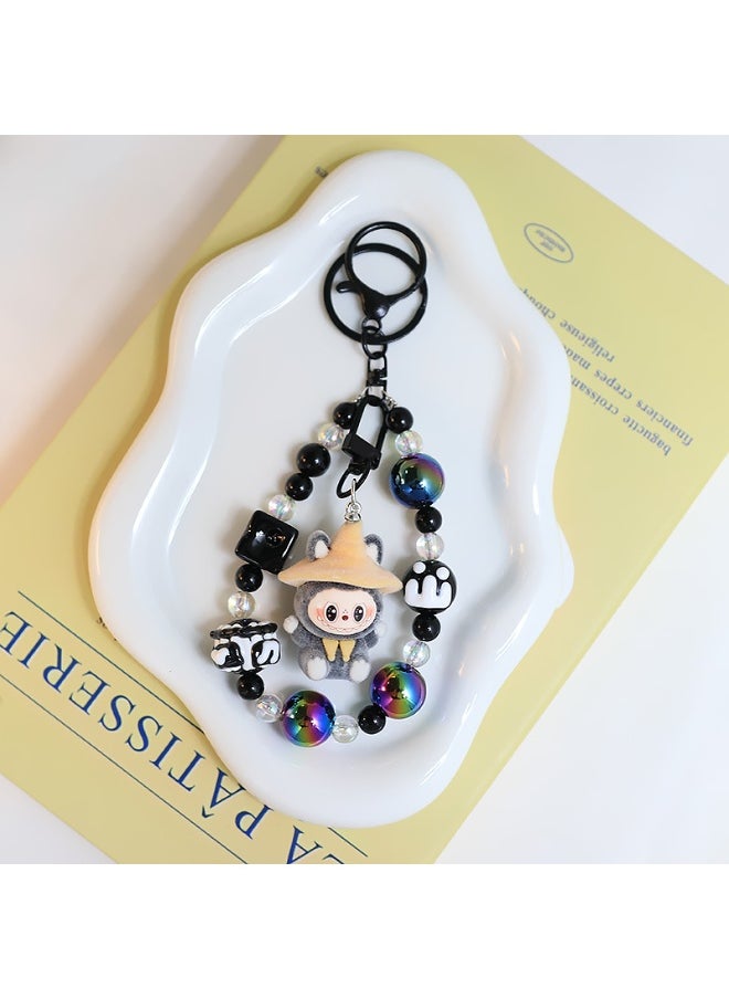 LABUBU Labubu keychain cartoon figure pendant cute bead bag chain accessory gift 