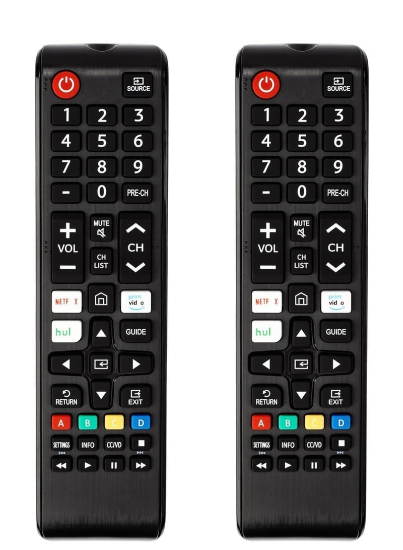 PopZa 【Pack of 2】 Universal Remote for TV – Replacement Compatible with Smart TV, LED, LCD, HDTV, 3D, Series TV | No Setup Required, Plug & Play, Strong Infrared Signal, Durable & Lightweight Remote Control for Easy TV Navigation - Image 1