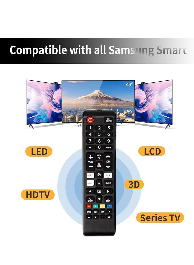 PopZa 【Pack of 2】 Universal Remote for TV – Replacement Compatible with Smart TV, LED, LCD, HDTV, 3D, Series TV | No Setup Required, Plug & Play, Strong Infrared Signal, Durable & Lightweight Remote Control for Easy TV Navigation - Image 2