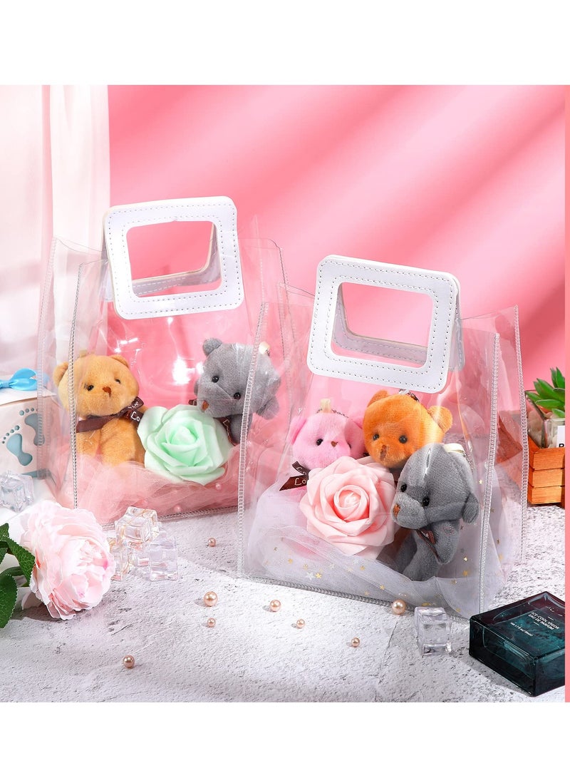 Clear PVC Gift Bags with Heavy Duty Handles - Reusable Transparent Gift Bags for Bridal Parties, Birthdays, Baby Showers, Weddings, and Shopping - 10 Pack, 7 x 4 x 8 Inches. - Image 2