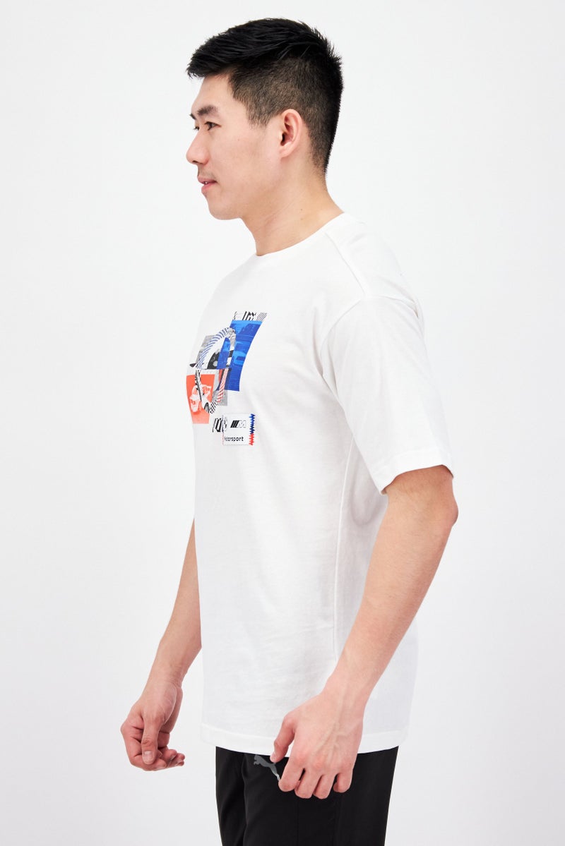 Puma x BMW Motorsport Men Sportswear Fit Outdoor Short Sleeve T-Shirt, White - Image 2