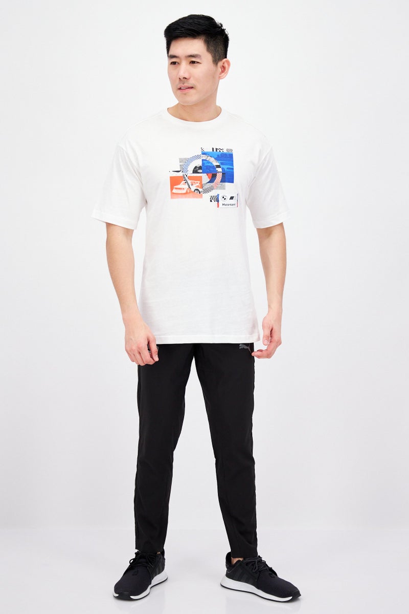 Puma x BMW Motorsport Men Sportswear Fit Outdoor Short Sleeve T-Shirt, White - Image 3