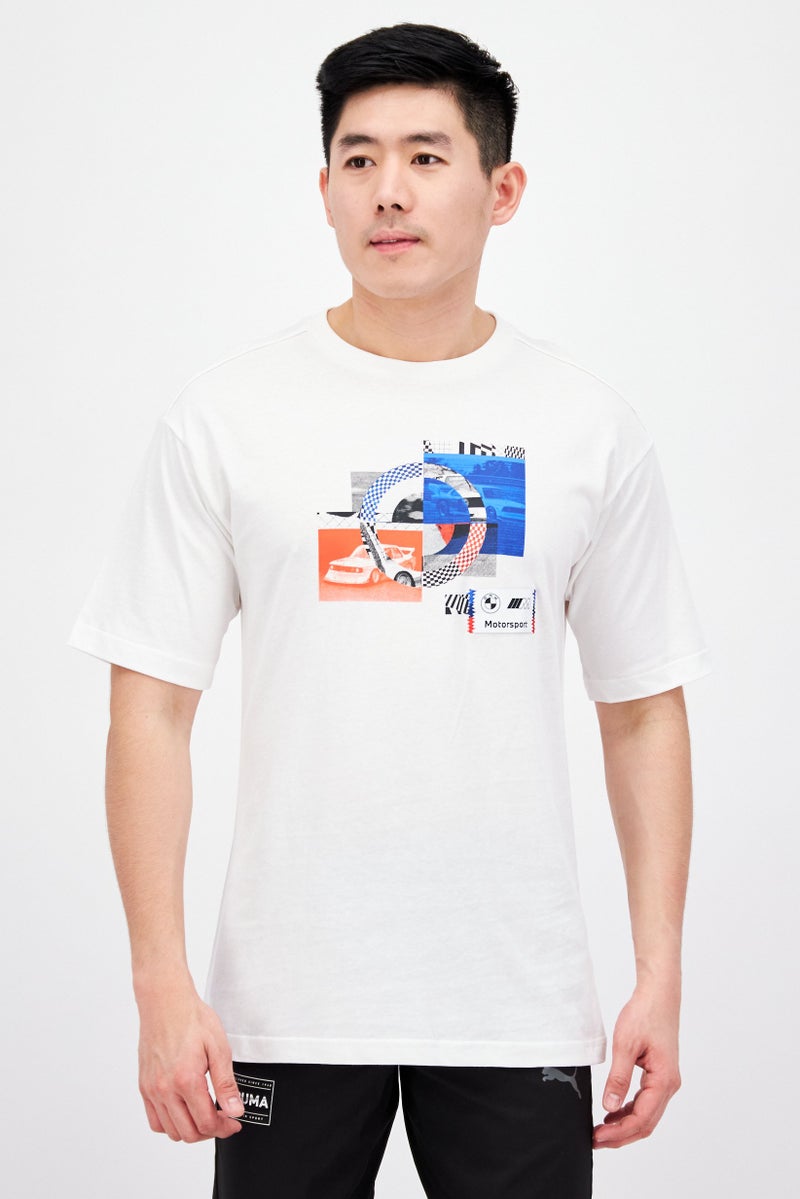 Puma x BMW Motorsport Men Sportswear Fit Outdoor Short Sleeve T-Shirt, White - Image 1