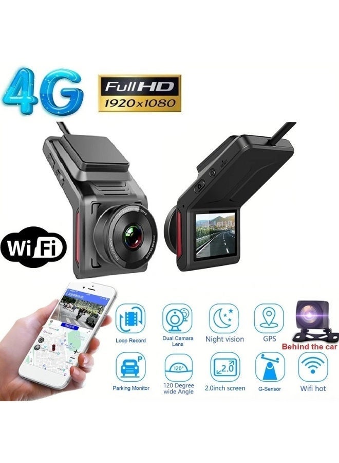 Full HD 1080P 4G WiFi Car DVR Dashboard Camera GPS Logger Dashcam with Rearview Camera - Image 1