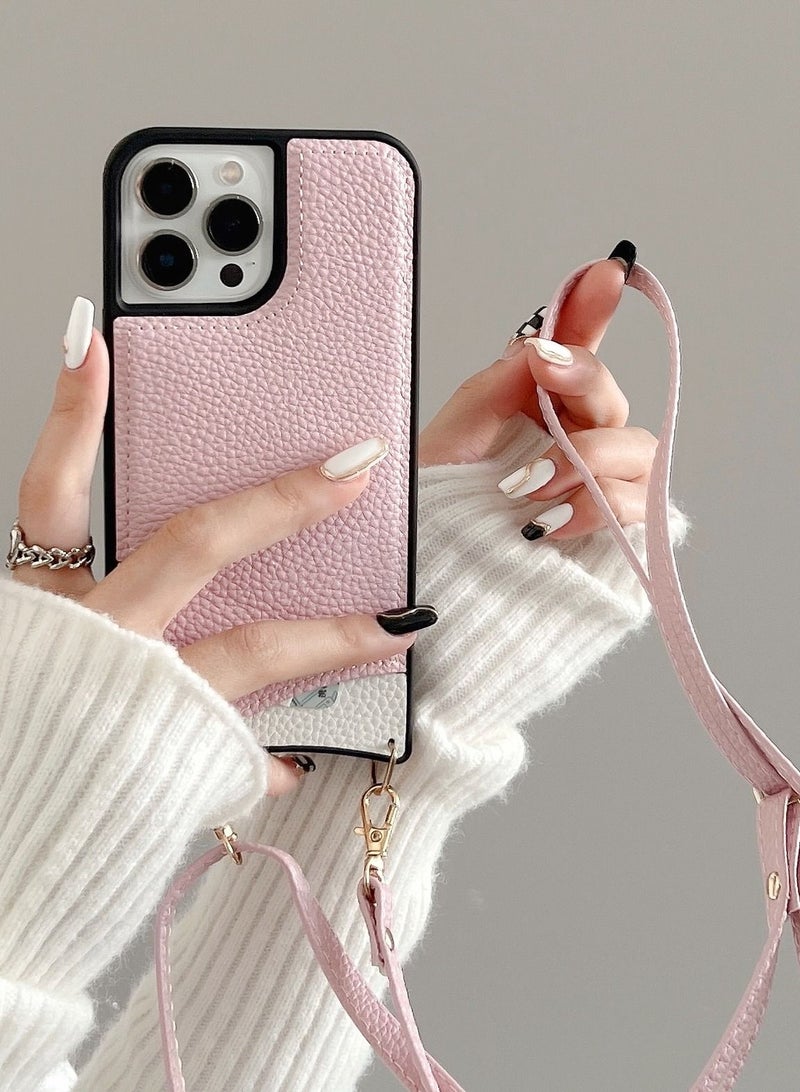 Suteni Color Block Back Cover Card Slots Leather Phone Case for iPhone - Image 1