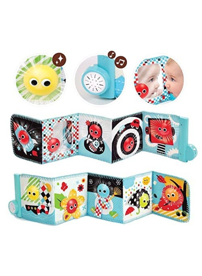 Yookidoo First Soft Cloth Baby Book - Lights and Music (0 to 12 Months). Essential Toy for Infant and Newborn's Playmats Promotes Sensory Development and Tummy-Time Training - Image 1