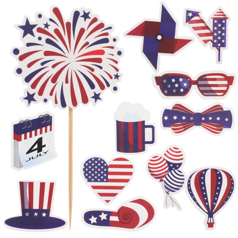 Patriotic Cupcake Toppers 12pcs Non Edible Cake Decorations For 4th Of July Party - Image 2