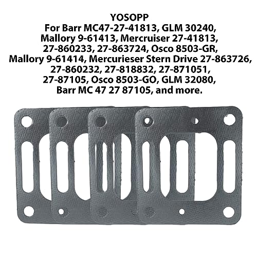 YOSOPP Exhaust Gaskets for Mercury Mercruiser V6 V8 Bravo Engines - Manifold, Restricted Elbow, Risers - 27-41813, 27-860233, 27-863724 - Image 4