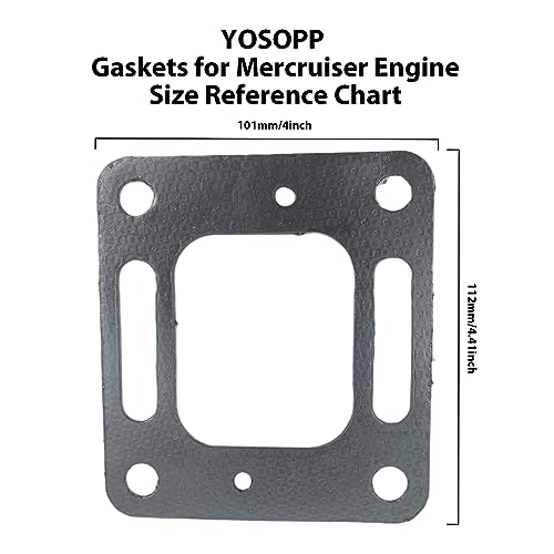 YOSOPP Exhaust Gaskets for Mercury Mercruiser V6 V8 Bravo Engines - Manifold, Restricted Elbow, Risers - 27-41813, 27-860233, 27-863724 - Image 2